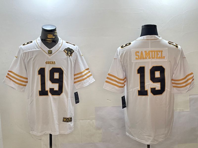 Men San Francisco 49ers #19 Samuel White Gold 2024 Nike Limited NFL Jersey style 1230->san francisco 49ers->NFL Jersey
